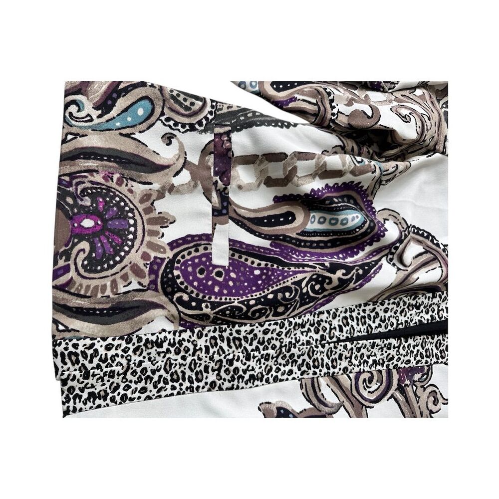 Chico's Women's Paisley Print Jacket Purple Size 0 Long Sleeve Shoulder … - Picture 9 of 14